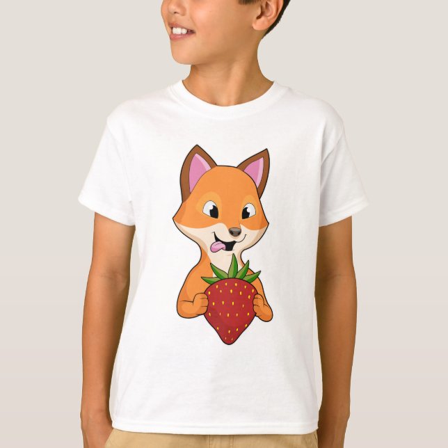 Fox with Strawberry T-Shirt (Front)
