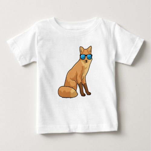 Fox with Sunglasses Baby T_Shirt