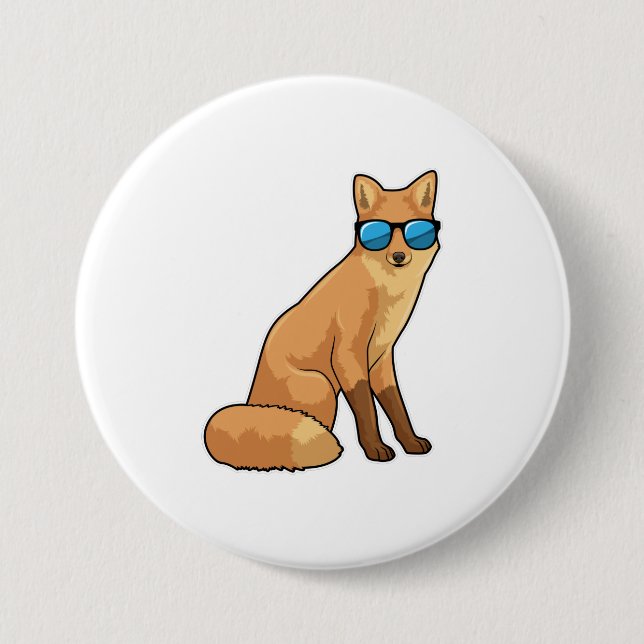 Fox with Sunglasses Button (Front)