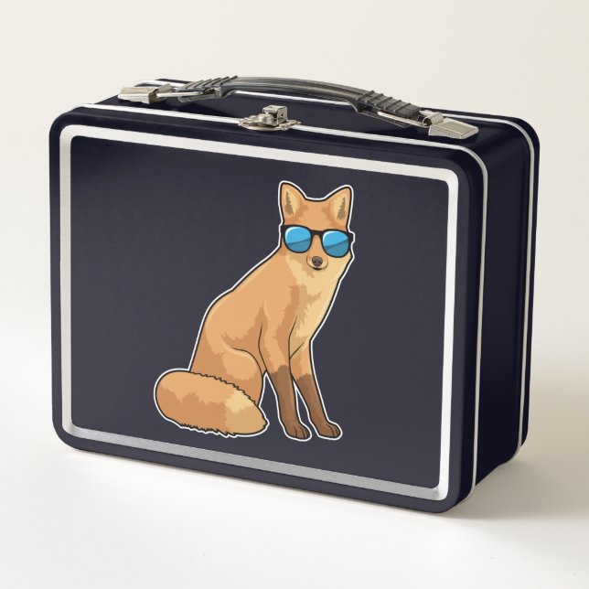 Fox with Sunglasses Metal Lunch Box (Front)