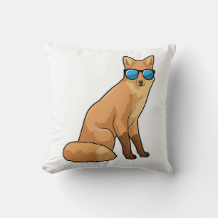 Fox with Sunglasses Throw Pillow