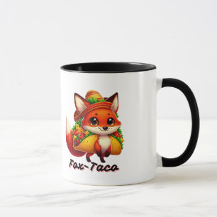 Fox with Taco - Funny Animal Foodie Cartoon Mug