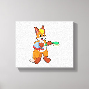 Fox with Towel & Brush Canvas Print