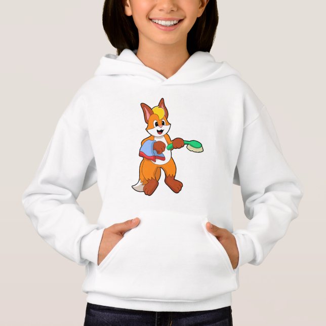 Fox with Towel & Brush Hoodie (Front)
