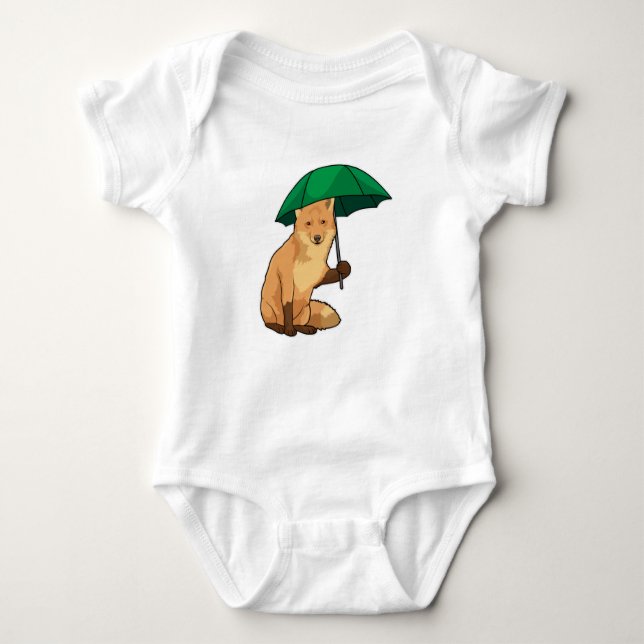 Fox with Umbrella Baby Bodysuit (Front)