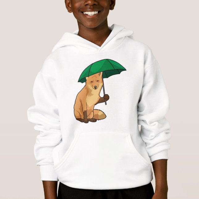 Fox with Umbrella Hoodie (Front)