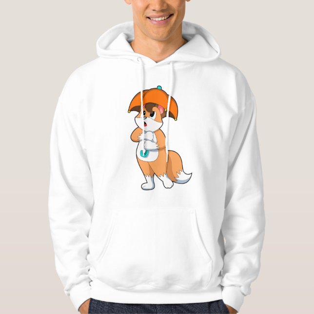 Fox with Umbrella Hoodie (Front)