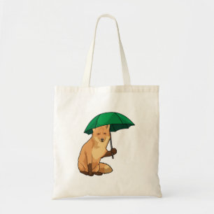 Fox with Umbrella Tote Bag