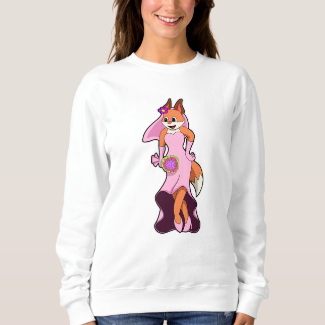 Fox with Wedding dress & Bunch of Flower Sweatshirt (Front)