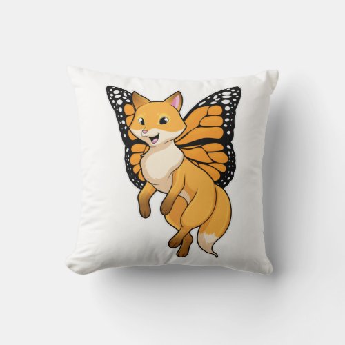 Fox with Wing Throw Pillow