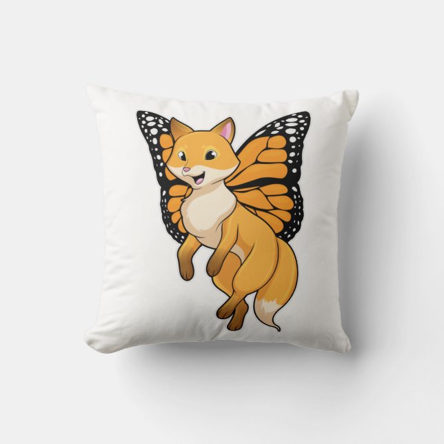 Fox with Wing Throw Pillow (Front)