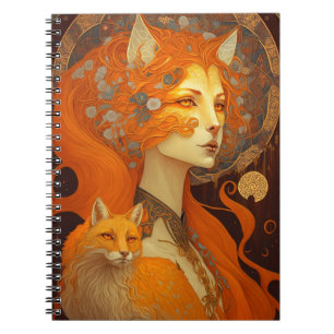 Fox Woman Fantasy Art Notebook