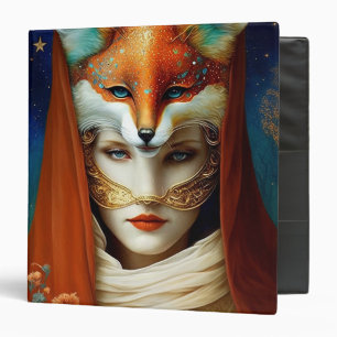 Fox Woman Surreal Fantasy Art 3 Ring Binder
