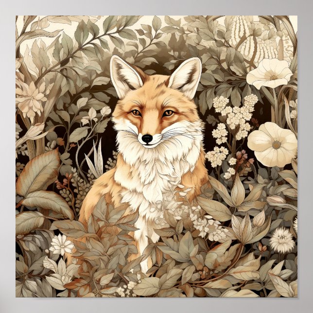 Fox Woodland Animal Art Poster (Front)