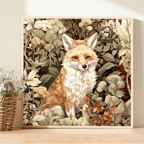 Fox Woodland Animal Art Poster