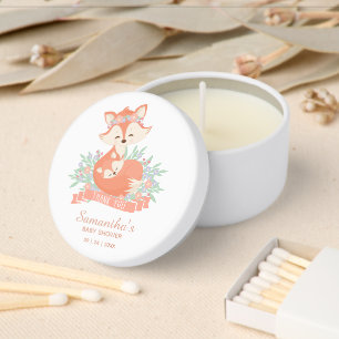 Fox Woodland Baby Shower Favor Thank You Mini Candle Favors