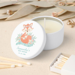 Fox Woodland Baby Shower Favor Thank You Mini Candle Favors