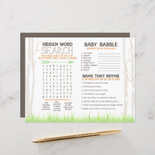 Fox Woodland Baby Shower Placemat Activity Sheet