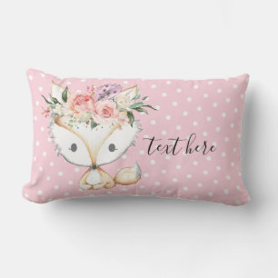 fox woodland, cute lumbar pillow