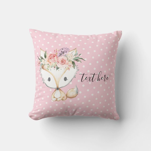 fox woodland, cute throw pillow (Front)