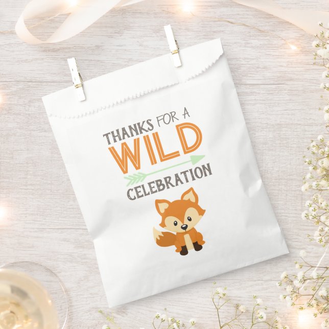 Fox Woodland Forest Party Thank You Favor Bags (Clipped)