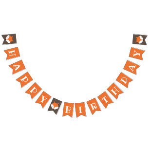 Fox Woodland Kids Birthday Bunting Flags