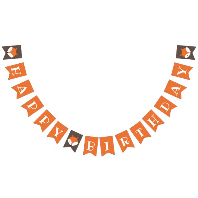 Fox Woodland Kids Birthday Bunting Flags (All)