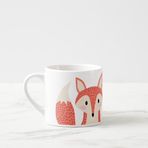 Fox woodland wild animal red orange smart fox espresso cup