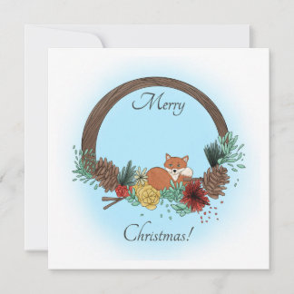 Fox Wreath Holiday Card