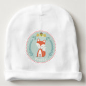 Fox Wreath Personalized Baby Beanie (Front)