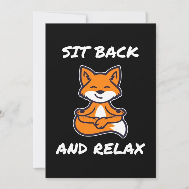 Fox Yoga Sit Back And Relax Invitation (Front)