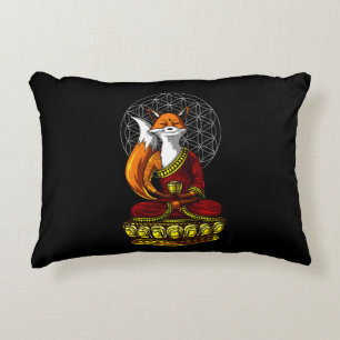 Fox Yoga Zen Meditation Buddha Animal Accent Pillow