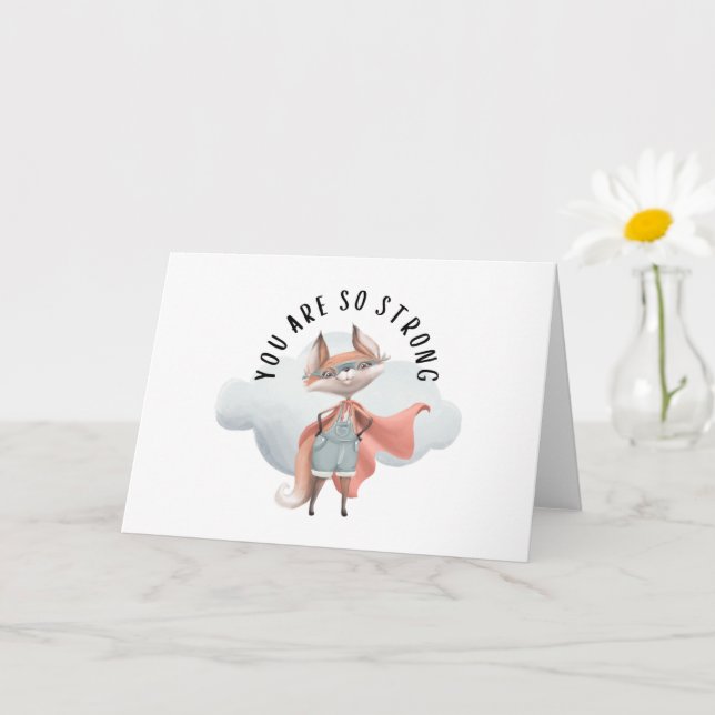 Fox You Are So Strong Get Well Soon Card  (Small Plant)