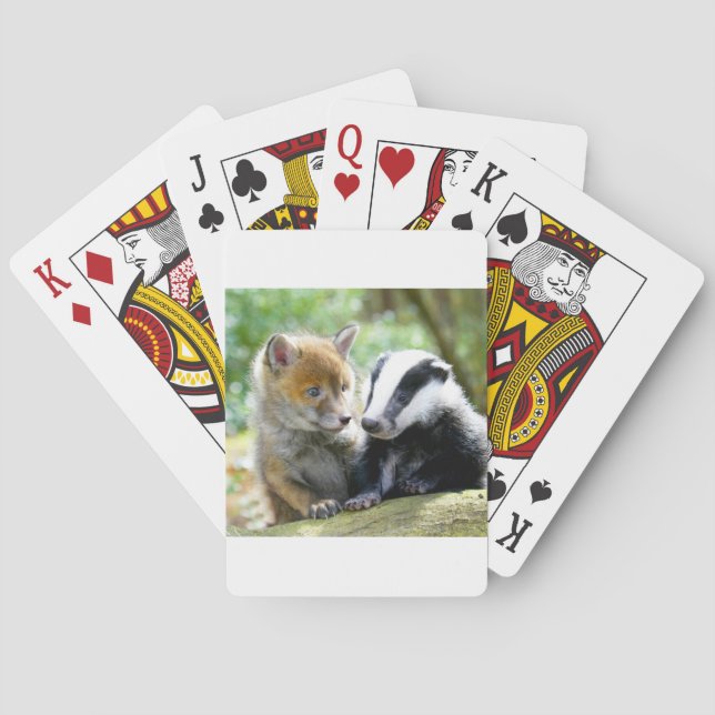 Foxcub & Badger Cute! Poker Cards (Back)