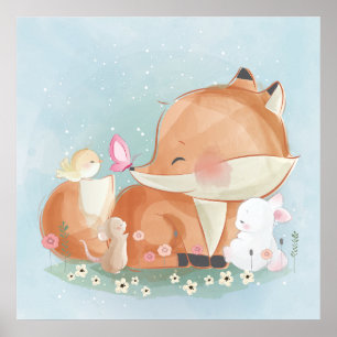 Foxe and a bunny poster