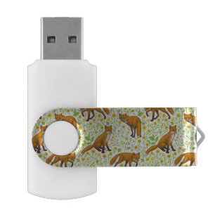 Foxes and buttercups on natural white flash drive