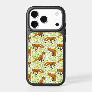 Foxes and buttercups on natural white iPhone 17 pro case