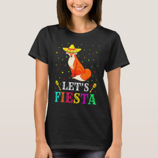 Foxes Animal Lets Fiesta Cinco De Mayo Mexican Pa T-Shirt