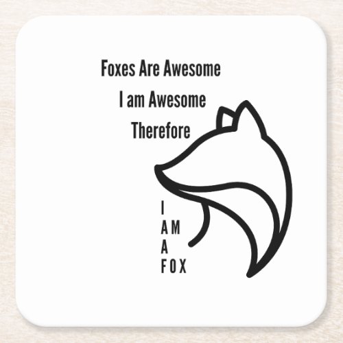 Foxes Are Awesome Square Paper Coaster
