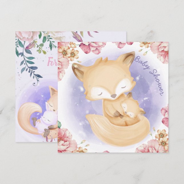 Foxes Baby Shower Invitation (Front/Back)