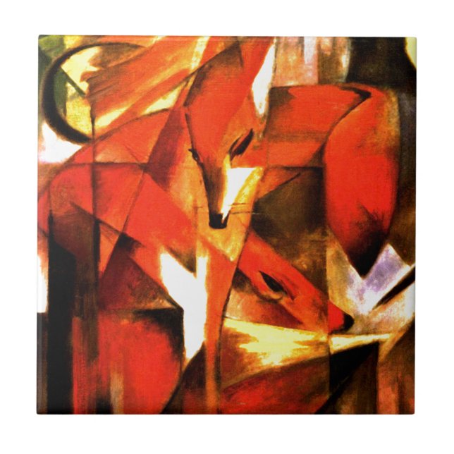 Foxes by Franz Marc Fine Art Ceramic Tile (Front)