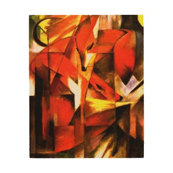 Foxes By Franz Marc Fine Art Wooden Print by GalleryGreats at Zazzle