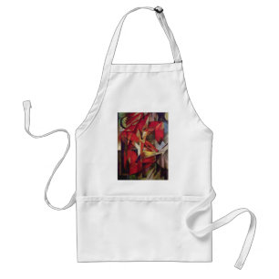 Foxes by Franz Marc, Vintage Abstract Cubism Art Adult Apron