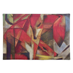 Foxes by Franz Marc, Vintage Abstract Cubism Art Placemat