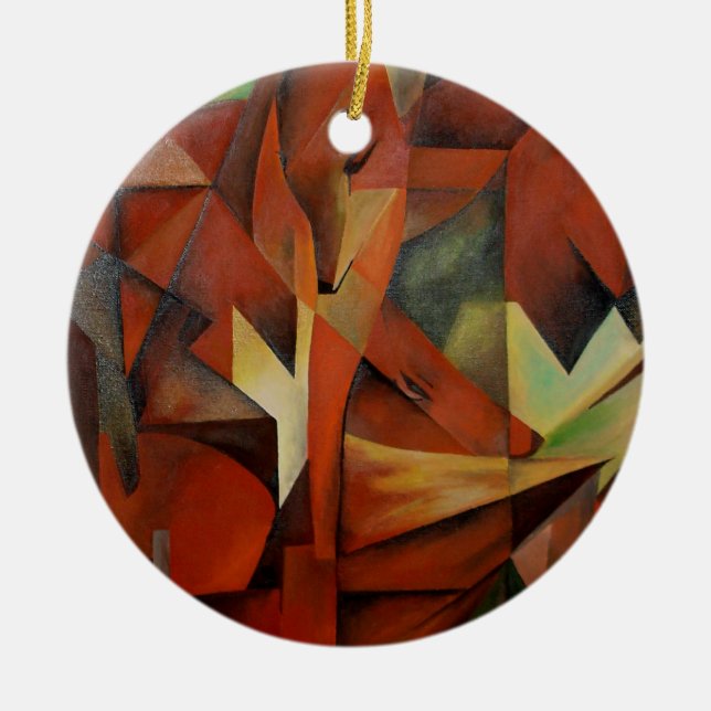 Foxes Ceramic Ornament (Front)