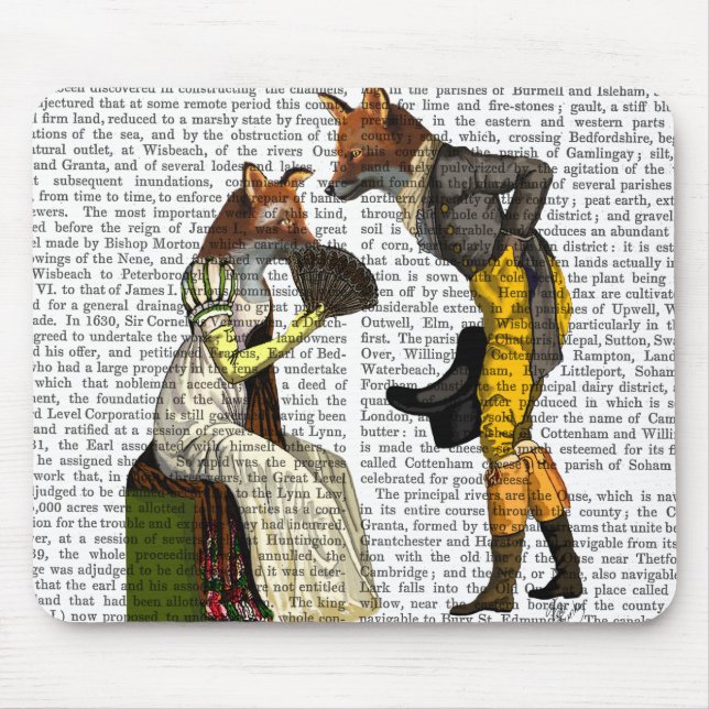 Foxes Courting Mouse Pad (Front)