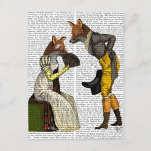 Foxes Courting Postcard