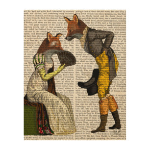 Foxes Courting Wood Wall Art
