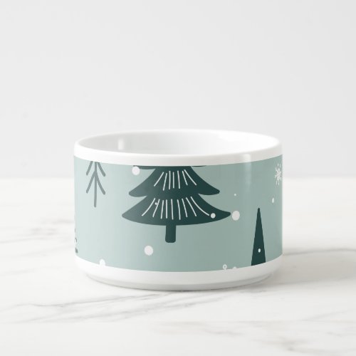 Foxes fir_trees winter colorful pattern bowl