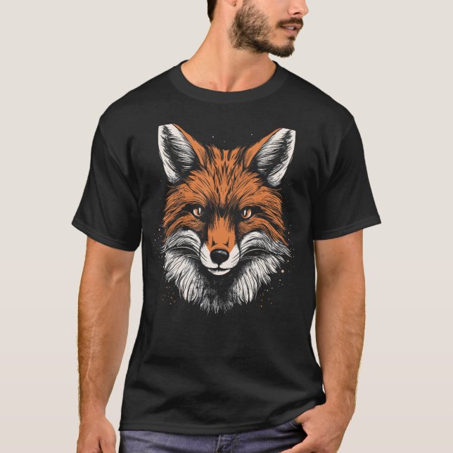 Foxes Fox Head Forest Nature Forest Animals Animal T-Shirt (Front)